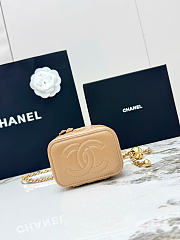 Chanel Small Vanity with Chain Shiny Lambskin & Gold-Tone Metal Beige AP1447 - 11x8.5x7cm - 6