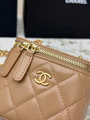 Chanel Small Vanity with Chain Shiny Lambskin & Gold-Tone Metal Beige AP1447 - 11x8.5x7cm - 2