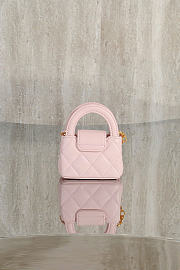 Chanel Mini Bag Charm Shiny Lambskin & Gold Tone Metal Light Pink - 11.5x10x4cm - 6