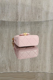 Chanel Mini Bag Charm Shiny Lambskin & Gold Tone Metal Light Pink - 11.5x10x4cm - 5