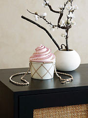 Chanel Ice Cream Minaudiere Plexi Strass & Gold-Tone Metal White Pink & Light Green AS6019 - 17x9x9cm - 2