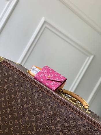 LV Victorine Wallet Monogram Denim Fuchsia M27707 - 12x9.5x2.5cm