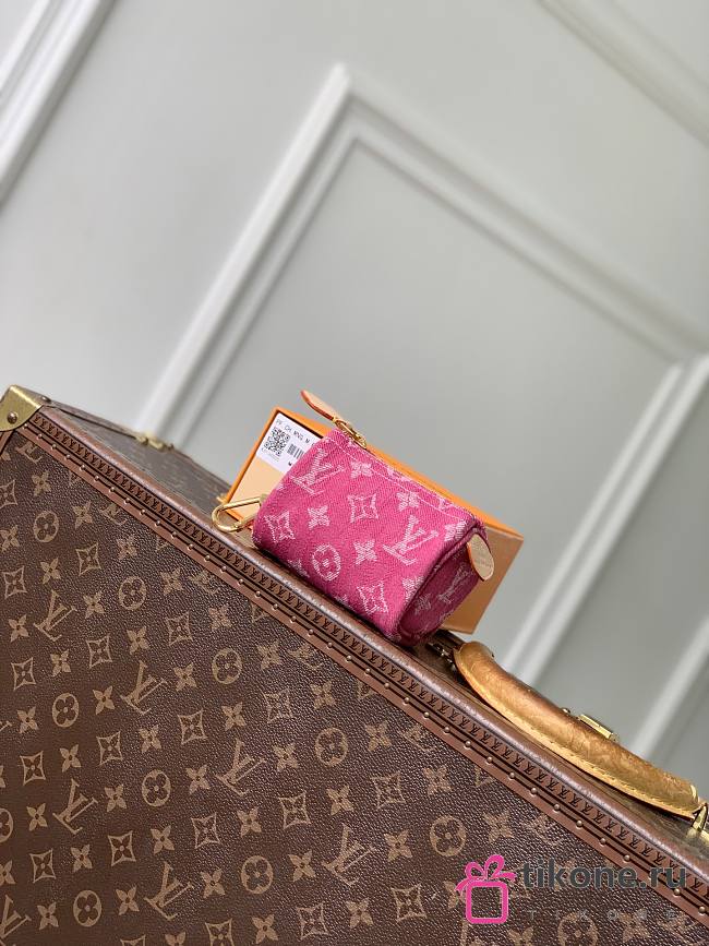 LV Trousse Speedy Monogram Denim Fuchsia M27605 - 11x7.5x6cm - 1