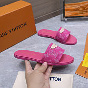 LV Lily Flat Mule Monogram Denim Fuchsia 1AJMZ4  - 5