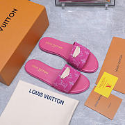 LV Lily Flat Mule Monogram Denim Fuchsia 1AJMZ4  - 2