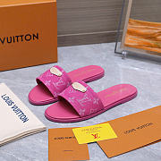 LV Lily Flat Mule Monogram Denim Fuchsia 1AJMZ4  - 4