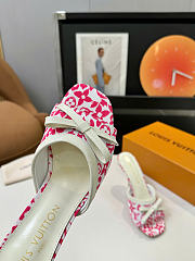 LV 6AM Mule Monogram Flowers Canvas Pink 9.5cm 1AJLK9  - 4