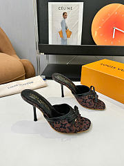 LV 6AM Mule Monogram Flowers Canvas Brown 9.5cm 1AJNM4 - 1