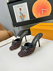 LV 6AM Mule Monogram Flowers Canvas Brown 9.5cm 1AJNM4 - 4