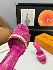 LV 6AM Mule Monogram Denim Fuchsia 9.5cm 1AJMXS - 4