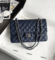 Chanel Classic 11.12 Handbag Caviar & Silver-Tone Metal Dark Blue - 15.5x25.5x6.5cm - 1
