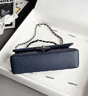 Chanel Classic 11.12 Handbag Caviar & Silver-Tone Metal Dark Blue - 15.5x25.5x6.5cm - 6