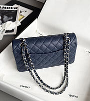 Chanel Classic 11.12 Handbag Caviar & Silver-Tone Metal Dark Blue - 15.5x25.5x6.5cm - 5