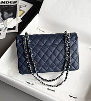Chanel Classic 11.12 Handbag Caviar & Silver-Tone Metal Dark Blue - 15.5x25.5x6.5cm - 3