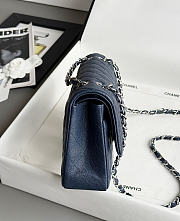 Chanel Classic 11.12 Handbag Caviar & Silver-Tone Metal Dark Blue - 15.5x25.5x6.5cm - 2