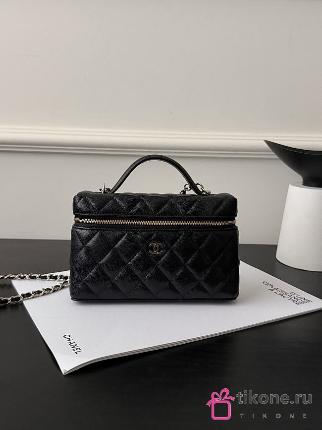 Chanel Vanity with Chain Grained Caviar & Gold-Tone Metal Black - 19.5x17x5cm - 1