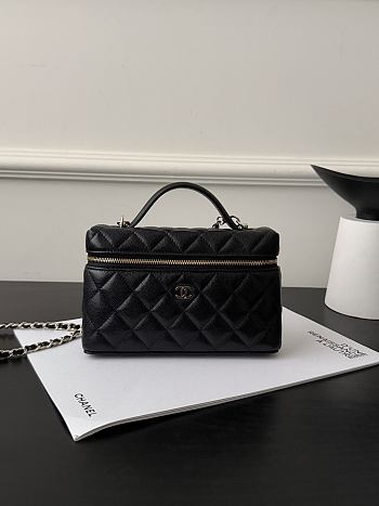 Chanel Vanity with Chain Grained Caviar & Gold-Tone Metal Black - 19.5x17x5cm