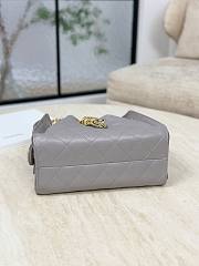 Chanel 25 Mini Handbag Grained Calfskin & Gold Tone Metal Gray - 22x20x12.5cm - 6