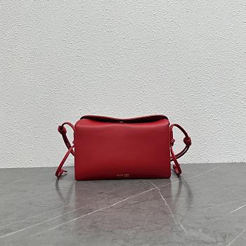 Celine Trio Flap In Smooth Lambskin Red - 22.5x13x3.5cm