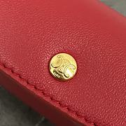 Celine Trio Flap In Smooth Lambskin Red - 22.5x13x3.5cm - 6