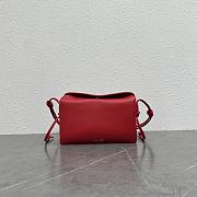 Celine Trio Flap In Smooth Lambskin Red - 22.5x13x3.5cm - 3
