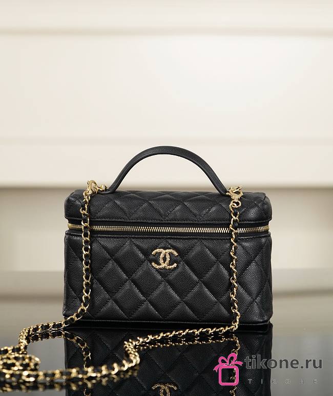 Chanel Vanity with Chain Grained Caviar & Gold-Tone Metal Black 26006 - 19.5x17x5cm - 1