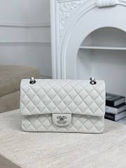 Chanel Classic 11.12 Handbag Caviar & Gold-Tone Metal Light Gray - 15.5x25.5x6.5cm - 1