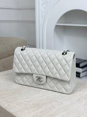 Chanel Classic 11.12 Handbag Caviar & Gold-Tone Metal Light Gray - 15.5x25.5x6.5cm - 2