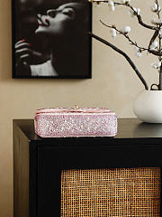 Chanel Evening Bag Diamante, Imitation Pearls & Gold-Tone Metal Dark Pink, Pearly White & Light Pink - 21x13x8cm - 4