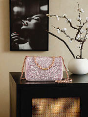 Chanel Evening Bag Diamante, Imitation Pearls & Gold-Tone Metal Dark Pink, Pearly White & Light Pink - 21x13x8cm - 3