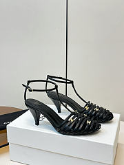 Celine Cage Strappy Sandal In Goatskin Black 60mm - 1