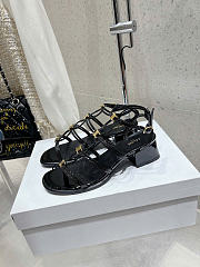 Celine Clemence Heeled Sandal In Glossy Calfskin Black 40mm - 4