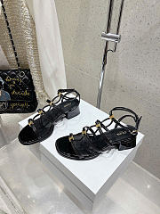 Celine Clemence Heeled Sandal In Glossy Calfskin Black 40mm - 2