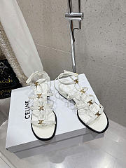 Celine Clemence Heeled Sandal In Lamskin Milk 40mm - 1