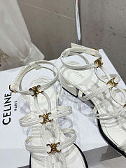 Celine Clemence Heeled Sandal In Lamskin Milk 40mm - 4