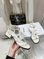 Celine Clemence Heeled Sandal In Lamskin Milk 40mm - 3