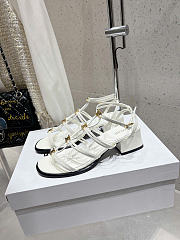 Celine Clemence Heeled Sandal In Lamskin Milk 40mm - 2