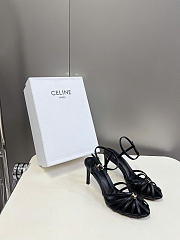 Celine Sandal Triomphe In Lambskin Black 85mm - 6