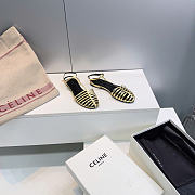 Celine Cage Flat Sandal In Laminated Lambskin Gold - 4