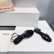 Celine Cage Flat Sandal In Lambskin Black - 2