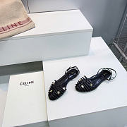 Celine Cage Flat Sandal In Lambskin Black - 4