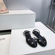 Celine Cage Flat Sandal In Lambskin Black - 1