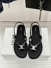 Celine Biki Sandal In Calfskin Black - 6