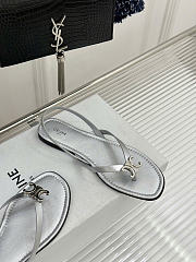 Celine Biki Sandal In Calfskin Silver  - 6
