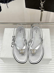 Celine Biki Sandal In Calfskin Silver  - 5