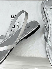 Celine Biki Sandal In Calfskin Silver  - 3