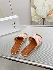 Celine Marina Mule In Canvas Powder Pink - 3