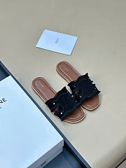 Celine Marina Mule In Canvas Black - 2