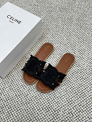 Celine Marina Mule In Canvas Black - 3