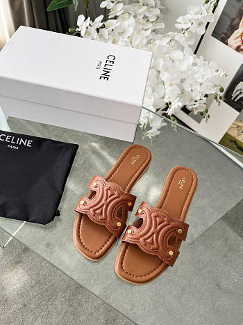 Celine Marina Mule In Calfskin Brown
